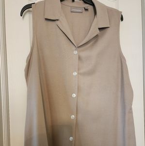 Sleeveless Button-Down Blouse